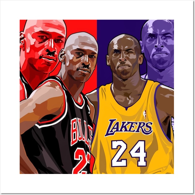 BASKETBALLART - GOAT 23 GOAT 24 Wall Art by JORDAN-ART23